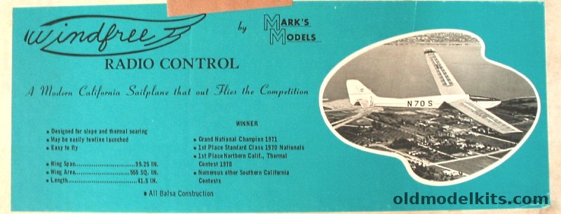 Marks Models Windfree RC Sailplane - 99.25 inch Wingspan plastic model kit